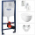 FREE Wand WC spülrandlos mit SoftClose WC-Sitz & GROHE Vorwandelement + Betätigungsplatte, verschiedene Farben