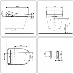 TOTO Washlet RG Lite Dusch WC SET mit Keramik WC-Sitz & Fernbedienung