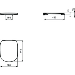 IDEAL STANDARD TESI WC-Sitz mit Absenkautomatik und TakeOff Funktion, weiß