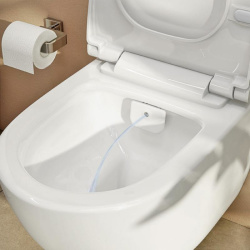 VitrA Sento Aquacare Flush 2.0 mit Bidetfunktion und integrierter Thermostatarmatur (rechts) und SoftClose TakeOff WC-Sitz, weiß
