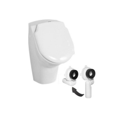 BB INFINITY Wand WC spülrandlos mit SoftClose WC-Sitz, Urinal & GEBERIT BASIC Vorwandgestelle + Betätigungsplatten, chrom matt