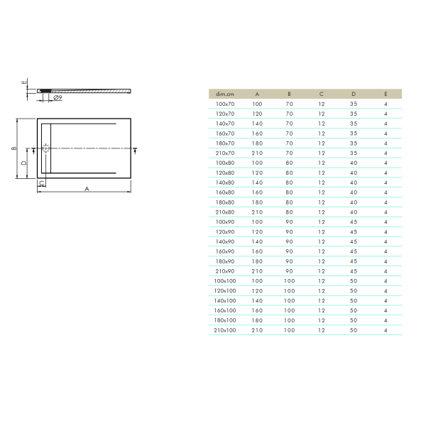 SANYCCES CLEVER Rechteckige Duschwanne, RAL Farbe