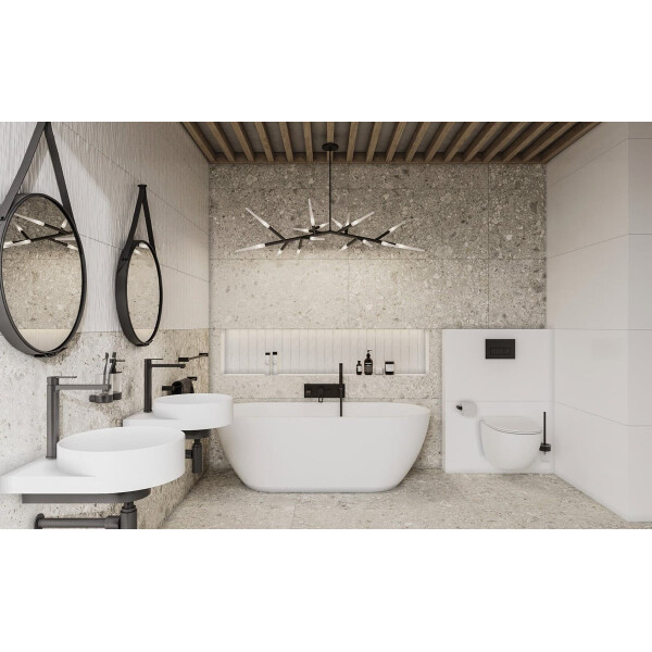 SAT BWAY Toilettenbürstenhalter zur Wandmontage, Aluminium/Glas schwarz matt
