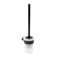 SAT BWAY Toilettenbürstenhalter zur Wandmontage, Aluminium/Glas schwarz matt