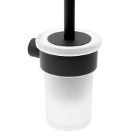 SAT BWAY Toilettenbürstenhalter zur Wandmontage, Aluminium/Glas schwarz matt