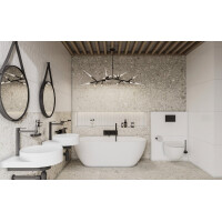 SAT BWAY Toilettenbürstenhalter zur Wandmontage, Aluminium/Glas schwarz matt