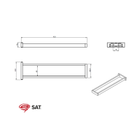 SAT BWAY Handtuchhalter für 2 Handtücher Wandmontage, Aluminium schwarz matt