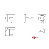SAT BWAY Handtuchhacken 4,4x4,4cm zur Wandmontage, Aluminium schwarz matt