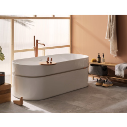 BB TEMPO Freistehende Badewanne aus Acryl 170 x 75 x 60 h mit Accessoires, verschiedene Ausführungen