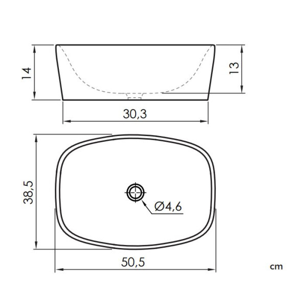 BALTA Aufsatzwaschbecken 50,5 x 38,5 x 14h cm, weiß