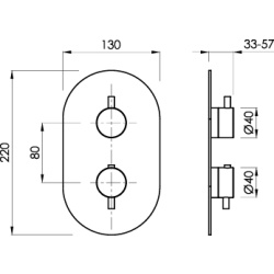 BB LOOP Unterputz 1-Weg-Duschbrausebatterie mit Thermostat, verschiedene Farben