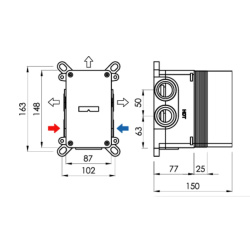 SANYCCES LOOP Unterputz 2-3-Wege-Duschbrausebatterie mit Thermostat, verschiedene Farben