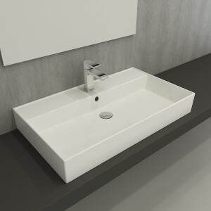 SAT EDGY Waschbecken 80 cm eckig, weiß