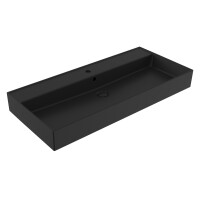SAT EDGY Waschbecken 100 cm eckig, schwarz matt