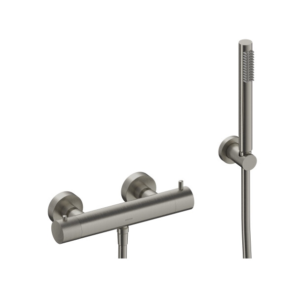 SANYCCES LOOP K Brausebatterie mit Thermostat, optional mit Brausehalter, Handbrause & Brauseschlauch versch. Farben