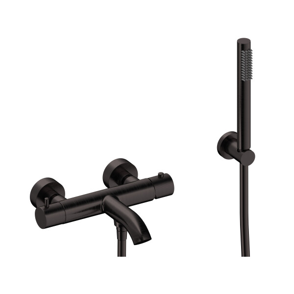 SANYCCES LOOP K Wannen & Brausebatterie mit Thermostat optional mit Brausehalter, Handbrause & Brauseschlauch versch. Farben