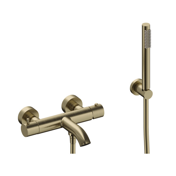 SANYCCES LOOP K Wannen & Brausebatterie mit Thermostat optional mit Brausehalter, Handbrause & Brauseschlauch versch. Farben