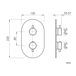 BB LOOP K Unterputz 2-3-Wege-Duschbrausebatterie mit Thermostat, verschiedene Farben