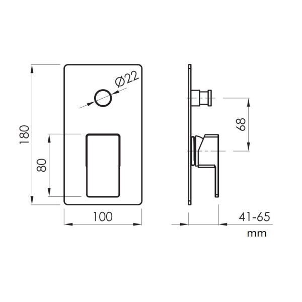SANYCCES CUBO Unterputz 2-Wege-Dusch-Brausebatterie mit Unterputz-Einbaukörper, chrom oder schwarz matt