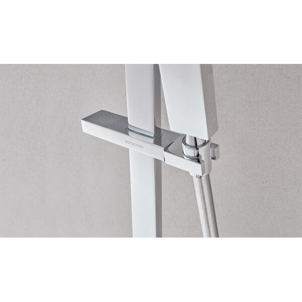 SANYCCES CUBO Duschstange 70 cm, chrom oder schwarz matt
