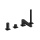 BB AIR 4-Loch Wannenrandarmatur mit  Wanneneinlauf, Handbrause & Brauseschlauch, chrom oder schwarz matt