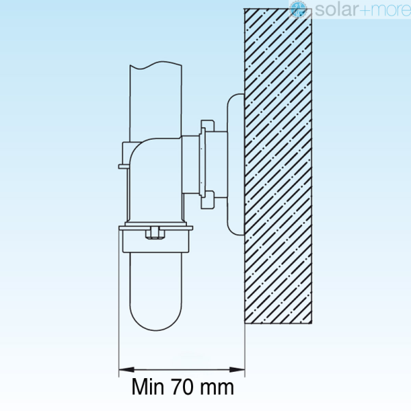 Raumsparsiphon für Küchenspüle 1 Becken, 40 mm, Universal, inkl. Reduzierung 50/40