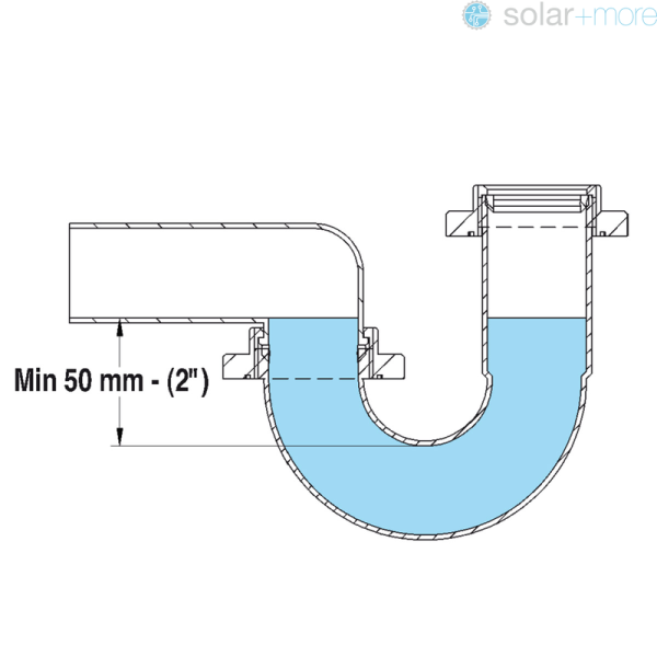 Raumsparsiphon für Küchenspüle 1 Becken, 40 mm, Universal, inkl. Reduzierung 50/40