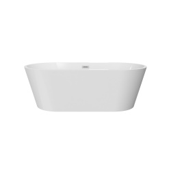 AquaNovo Freistehende Oval-Badewanne aus Acryl 180 cm x 85 cm x 61,5 h, weiß glanz