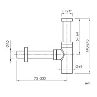SANYCCES LOOP Design Waschtisch-Röhrensiphon 1 1/4", gold gebürstet