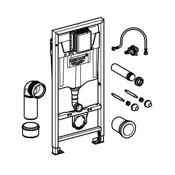GROHE RAPID-SL WC Vorwandelement mit GROHE SKATE AIR Betätigungsplatte, verschiedenen Farben