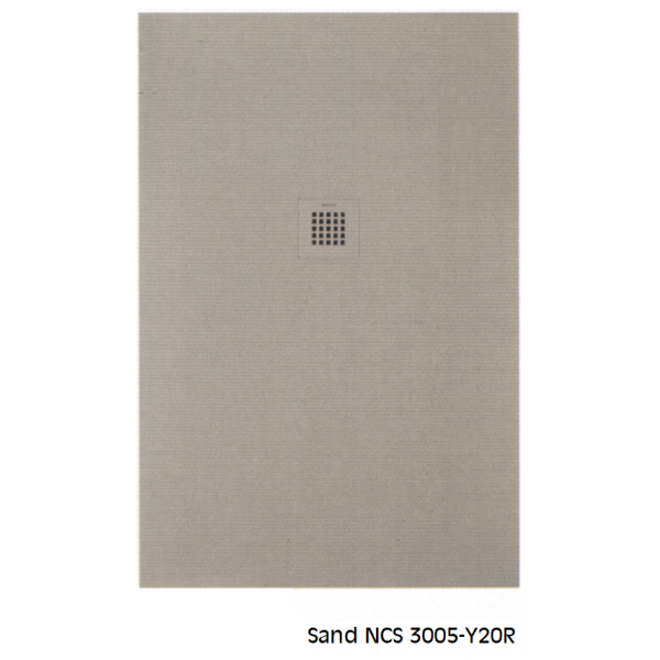 SANYCCES STRATO Rechteckige Duschwanne 90 x 90 cm sand Ablauf in chrom